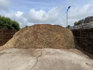 Store of woodchips as biofuel 