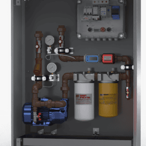 50 litres per minute fuel polisher and control panel - cabinet mounted application