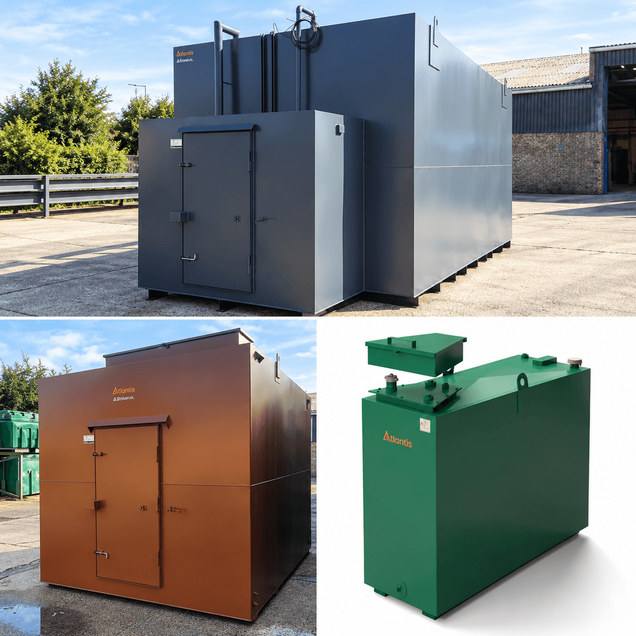 A selection of Atlantis tanks in various paint finish colours
