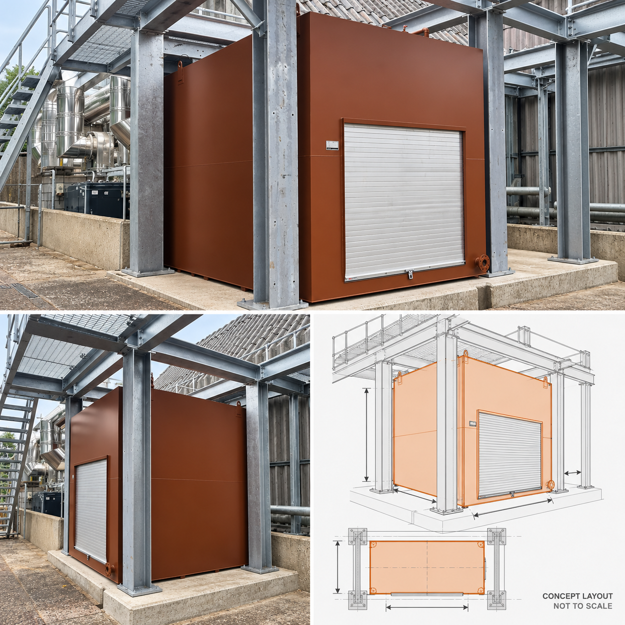 Tank planned and fitted into a tight space, planned as part of the fuel tank manufacturing process